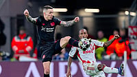 Bayer Leverkusen 0-0 Olympiacos (2-0 Agg), UCL: Goalless Draw Enough For Die Werkself To Secure Last-16 Progression Bayer Leverkusen's Alejandro Grimaldo