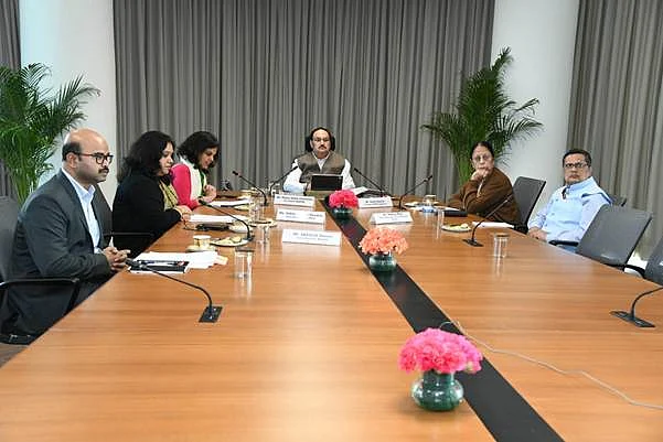 JP Nadda in a meeting