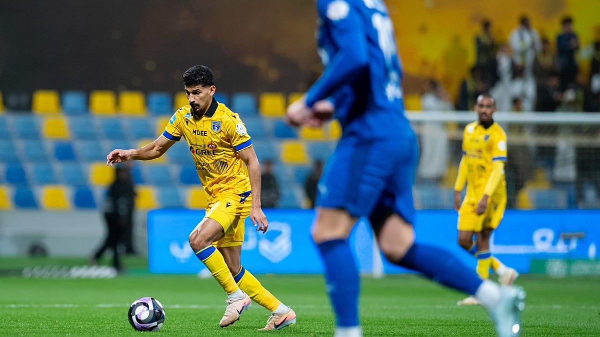 The score line is at 1-1 at half-time at the Alinma Stadium in Saudi Arabia on February 24, 2026.  - X/Al Taawoun