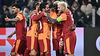 Galatasaray celebrate Victor Osimhen's goal against Juventus
