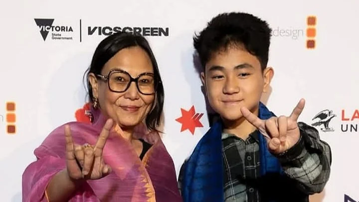 Boong director Lakshmipriya Devi with Lead actor Gugun Kipgen at India Film Festival in Melbourne