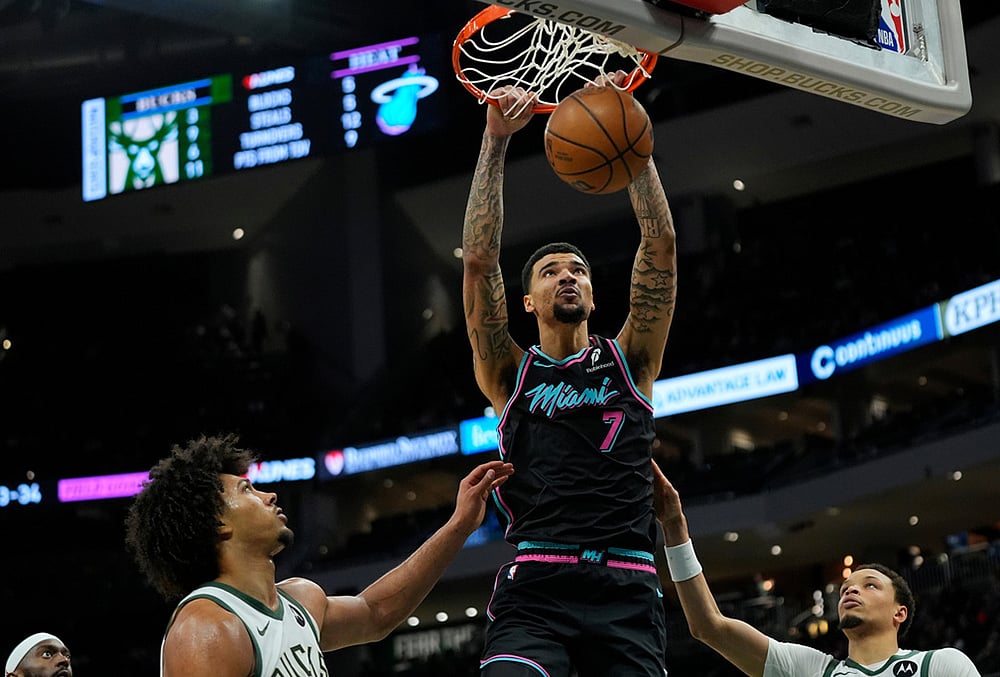 Milwaukee Bucks Vs Miami Heat NBA basketball game-Kelel Ware