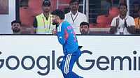 ICC T20 World Cup 2026: Rinku Singh To Join With Team At Chennai Ahead Of High-Stakes Clash Against Zimbabwe - Report | Photo: AP/Ajit Solanki : India's Rinku Singh takes the catch to dismiss Netherlands' Colin Ackermann during the T20 World Cup cricket match between India and Netherlands in Ahmedabad.