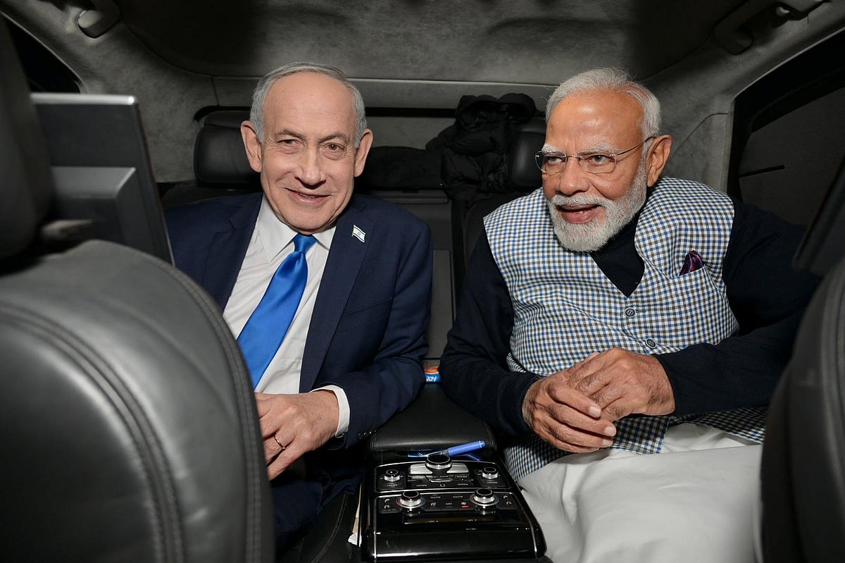 In this image posted on Feb. 25, 2026, Prime Minister Narendra Modi with his Israeli counterpart Benjamin Netanyahu, in Jerusalem, Israel. - PTI