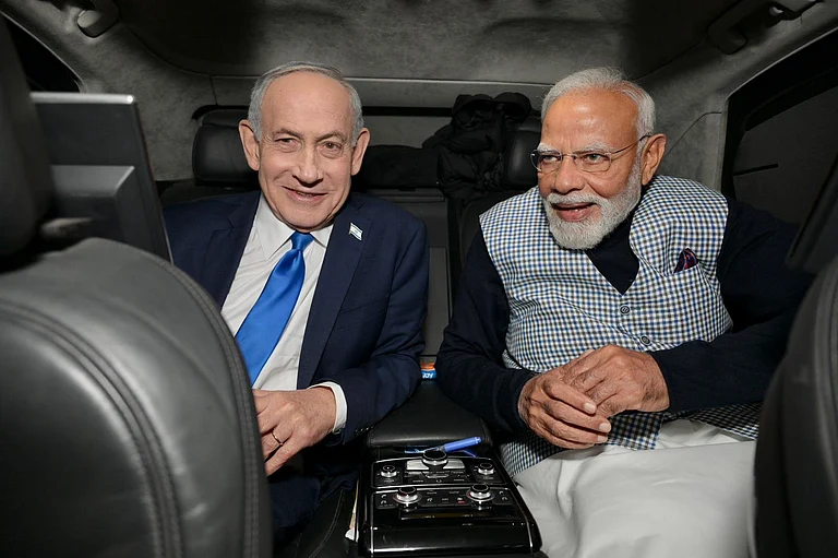 In this image posted on Feb. 25, 2026, Prime Minister Narendra Modi with his Israeli counterpart Benjamin Netanyahu, in Jerusalem, Israel. - PTI