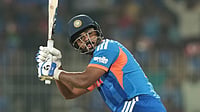 IND Vs WI: Will Sanju Samson Open Tonight’s T20 World Cup Super 8 Clash? Sanjay Bangar Breaks It Down (AP Photo/Mahesh Kumar A.) : India's Sanju Samson hits a boundary during the T20 World Cup cricket match between India and Zimbabwe in Chennai, India, Thursday, Feb. 26, 2026