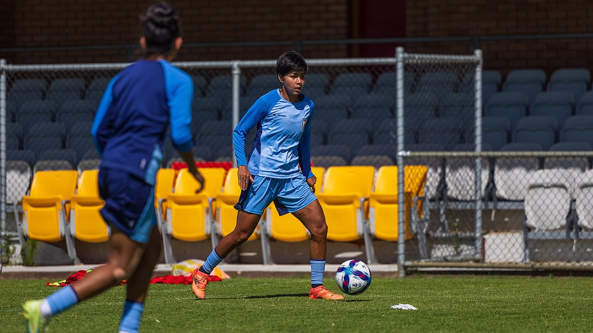 India's Sangita Basfore in training ahead of the AFC Women's Asian Cup 2026. - | Photo: AIFF