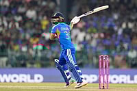 India Vs Zimbabwe: Why Is Rinku Singh Not Playing Today In T20 World Cup 2026 Super 8 Clash? | Photo: AP/Eranga Jayawardena : India's Rinku Singh plays a shot during the T20 World Cup cricket match between India and Pakistan in Colombo, Sri Lanka, Sunday, Feb. 15, 2026.