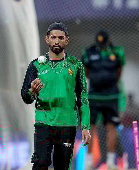 Zimbabwe's captain Sikandar Raza during a training session ahead of the ICC Men's T20 World Cup 2026 cricket match between India and Zimbabwe, at MA Chidambaram Stadium, in Chennai.