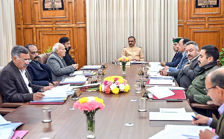 Himachal Pradesh Chief Minister Sukhvinder Singh Sukhu, during a state cabinet meeting, in Shimla. - IMAGO / ANI News