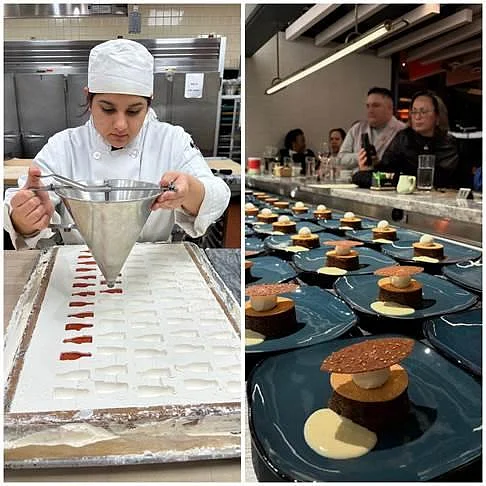 Tiya Singh Gandhi preparing gourmet desserts
