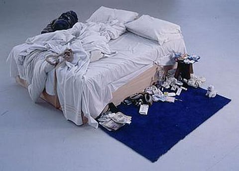Installation view of My Bed by Tracey Emin 