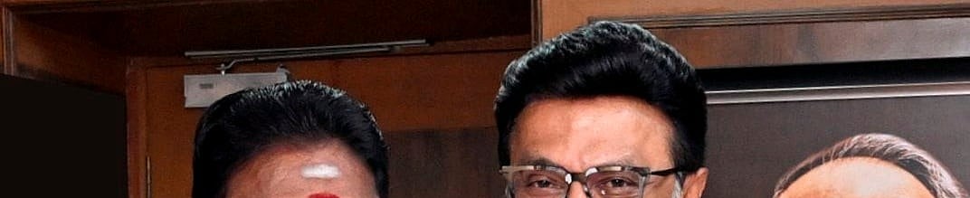 PTI :  Tamil Nadu Chief Minister M K Stalin, right, welcomes former chief minister O Panneerselvam into the Dravida Munnetra Kazhagam (DMK), in Chennai, Tamil Nadu.