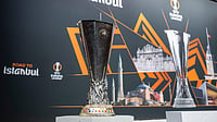| Photo: AP/MARTIAL TREZZINI : The Europa League trophy is displayed ahead of the UEFA Europa League round of 16, quarter-final, semi-final and final draw, at the UEFA headquarters in Nyon, Switzerland, Friday, Feb. 27, 2026. 