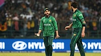 Pakistan Vs Sri Lanka, T20 World Cup 2026: Men In Green Eliminated Despite Victory; New Zealand Enter Semis AP : Pakistan's captain Salman Ali Agha, left, has a word with teammate Shaheen Shah Afridi during the T20 World Cup match against Sri Lanka in Pallekele.