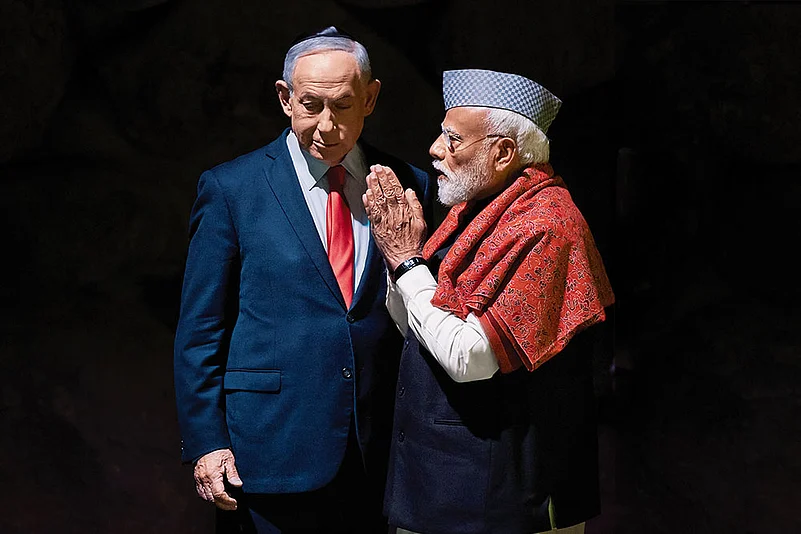 Prime Minister Narendra Modi with Israel’s Prime Minister Benjamin Netanyahu