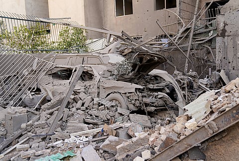 Ruins remain in the aftermath of an Israeli-U.S. strike in Tehran, Iran.