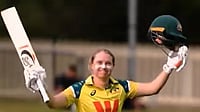 auswomencricket/Instagram : Alyssa Healy celebrating her century against India in 3rd ODI at Hobart. 