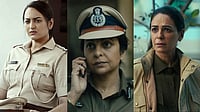 Illustration : Women-Led Cop Dramas (L-R) Sonakshi Sinha, Shefali Shah &  Mona Singh