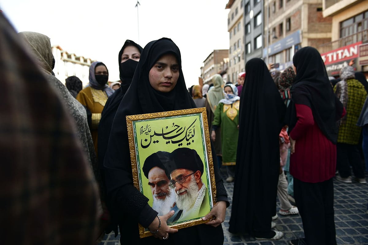Iran Supreme Leader protest in Kashmir