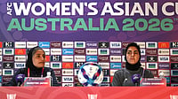 US-Iran Conflict: AFC Postpones West Region Champions League Matches In Middle East | Photo: AP/DAVE HUNT : Iranian women's national soccer team coach Marziyeh Jafari, left, and captain Zahra Ghanbari react during a press conference ahead of their game against South Korea on Monday at Robina Stadium on the Gold Coast, Australia, Sunday, March 1, 2026.