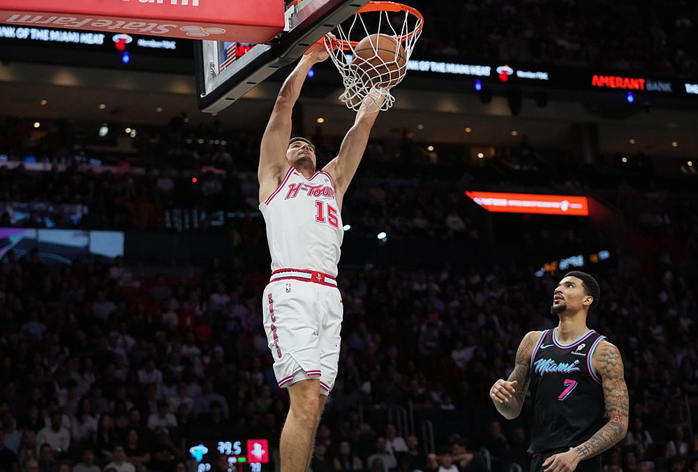 Miami Heat Vs Houston Rockets NBA basketball photo-Reed Sheppard
