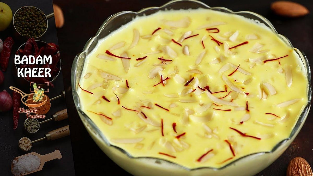 Badam Kheer with saffron and almond slivers