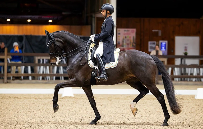 Anush Agarwalla competing in the Belgium Dressage Events. - | Photo: Special Arrangement
