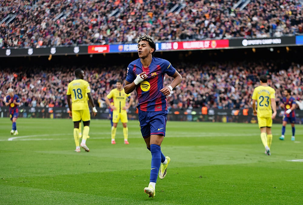 Barcelona vs Villareal La Liga soccer-Lamine Yamal