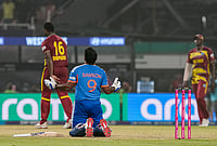 Sanju Samson Essays Match-Winning Knock At Eden Gardens To Take India To T20 World Cup Semi-Finals | Photo: PTI/Manvender Vashist Lav : India's Sanju Samson, 9, reacts after winning in the ICC Men's T20 World Cup 2026 cricket match between India and West Indies, at the Eden Gardens, in Kolkata, West Bengal.