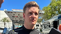 AP : Mick Schumacher is pictured at the IndyCar race in St. Petersburg, after he was involved in a crash on the first lap of the season-opening race.