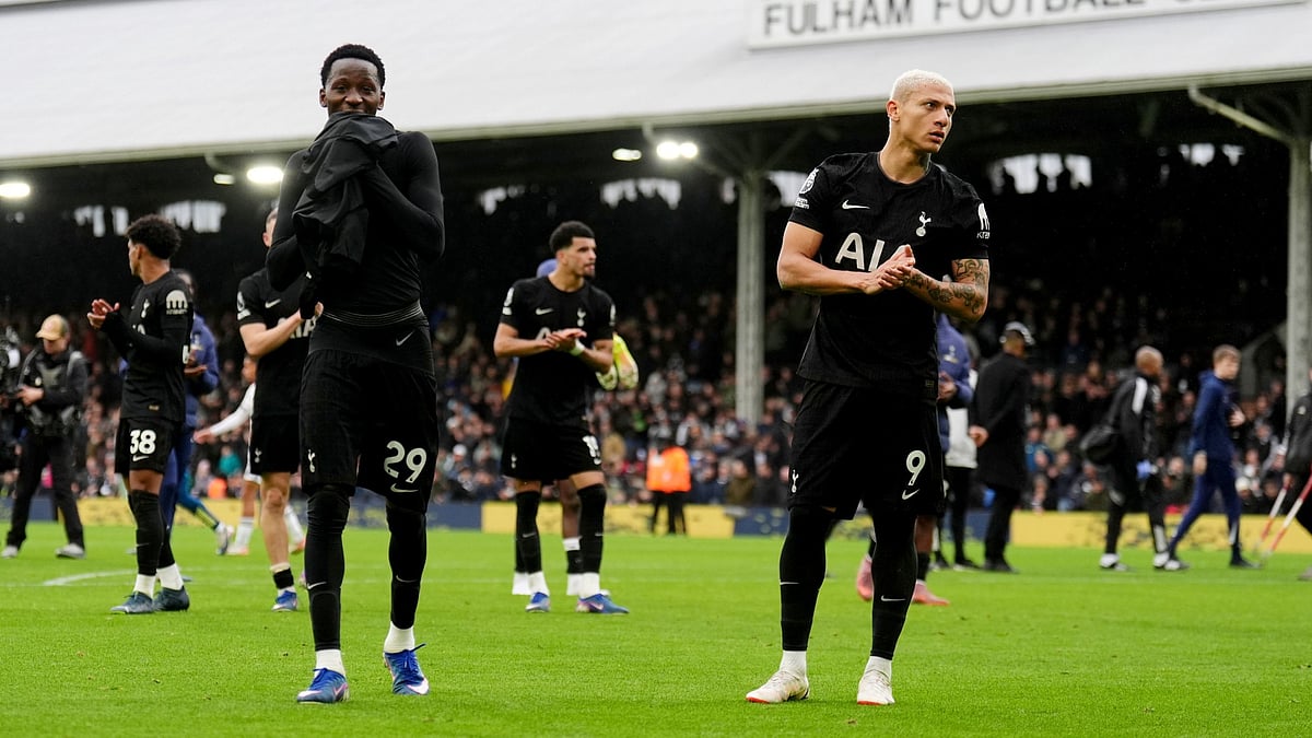 Tottenham Hotspur's Pape Matar Sarr, left, and Richarlison on the pitch after their English Premier League soccer match against Fulham in London, Sunday, March 1, 2026. - | Photo: PA/John Walton via AP