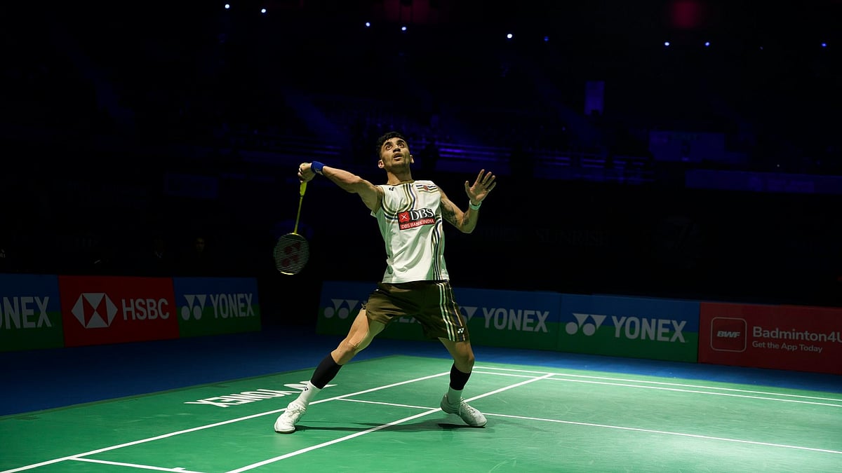 File photo of Laksya Sen taking part in the Indian Open 2026. - | Photo: X/BAI_media