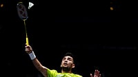 Lakshya Sen Vs Shi Yu Qi Highlights, All England Open 2026: Indian Shuttler Floors World No. 1 (Bradley Collyer/PA via AP) : India's Lakshya Sen during his men's singles match against China's Shi Yuqi on day one of the All England Open Badminton Championships in Birmingham, England, Tuesday, March 3, 2026.