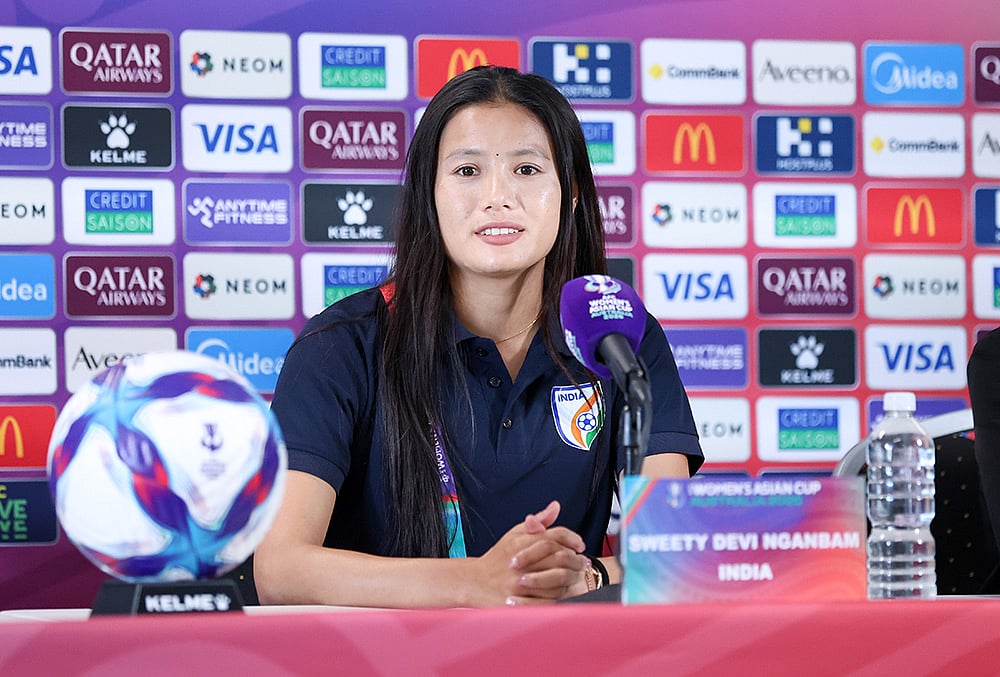 India captain Sweety Devi Ngangbam in the pre-match press conference of the AFC Womens Asian Cup match against Vietnam in Perth on March 3, 2026.
