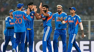 AP Photo/Bikas Das : India will face England for the third consecutive time in the semi-finals of the T20 World Cup 2026 at the Wankhede Stadium on March 5, 2026.