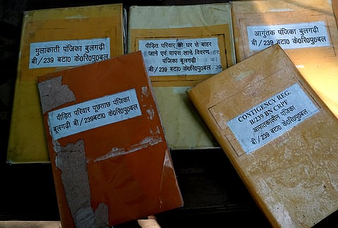 Entry register outside victim's house with CRPF