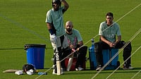 SA Vs NZ, T20 World Cup 2026: Dominant South Africa 'In The Same Boat' As Underdogs New Zealand, Claims Santner | Photo: AP/Bikas Das : New Zealand's captain Mitchel Santner, right, Daryl Mitchell, centre and Rachin Ravindra take a break during the practice session ahead of their T20 World Cup cricket match against South Africa, in Kolkata, India, Tuesday, March 3, 2026.