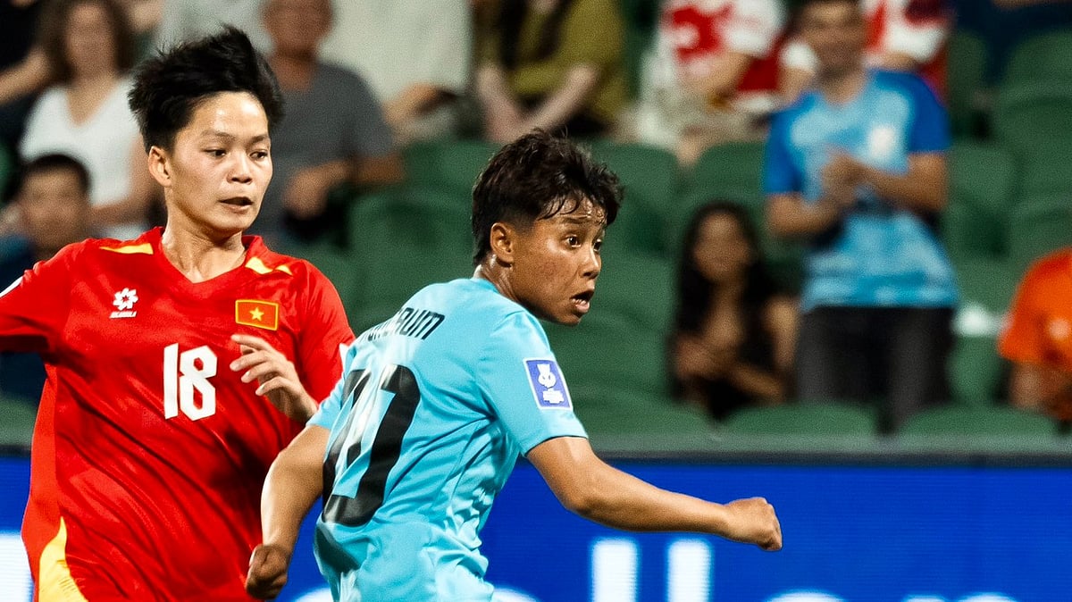 Sanfida Naorem scoring India's solitary goal in the AFC Asian Cup 2026 match against Vietnam.  - IndianFootball/X