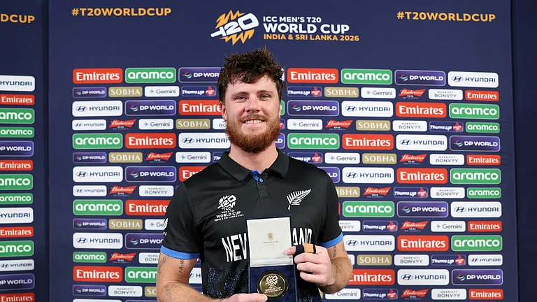 Finn Allen receiving player of the match for South Africa vs New Zealand ICC T20 World Cup 2026 semi-final match - BLACKCAPS/X