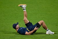 | Photo: PTI/Swapan Mahapatra : South Africa's captain Aiden Markram during a training session ahead of the ICC Men's T20 World Cup 2026 first semifinal cricket match between New Zealand and South Africa, at Eden Gardens, in Kolkata.
