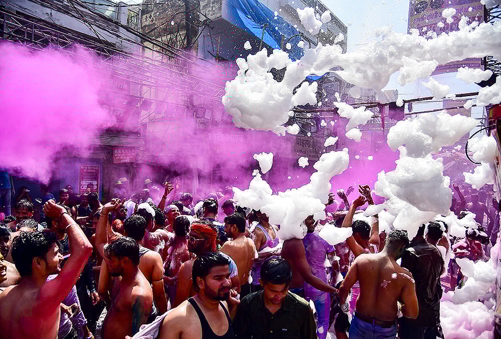 Holi festival celebration in UPs Prayagraj