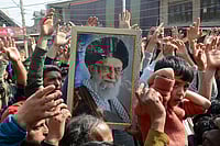 Curbs in Kashmir over protests against Khamenei’s killing lifted | Photo: PTI : People stage a protest against the killing of Iran's supreme leader Ayatollah Ali Khamenei in US-Israel joint strikes, in Srinagar. Partial restrictions on movement of people remained in force in Kashmir as a precautionary measure amid the protests.