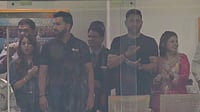 India Vs England Semi-Final, T20 World Cup: New Look MS Dhoni Among Notable Personalities In Attendance - See Pics Screengrab/Star Sports : Rohit Sharma and MS Dhoni with their wives watching over the ICC T20 World Cup 2026 2nd semi-final between India and England at the Wankhede Stadium in Mumbai