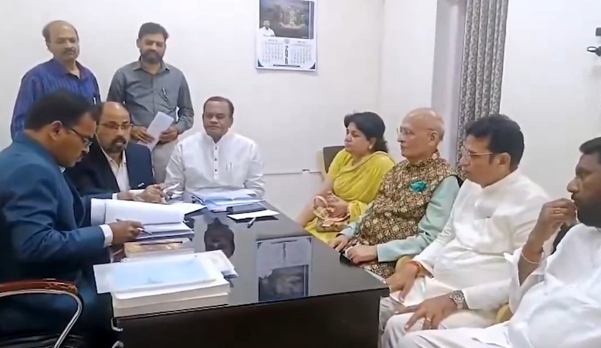 Abhishek Manu Singhvi filing his nomination