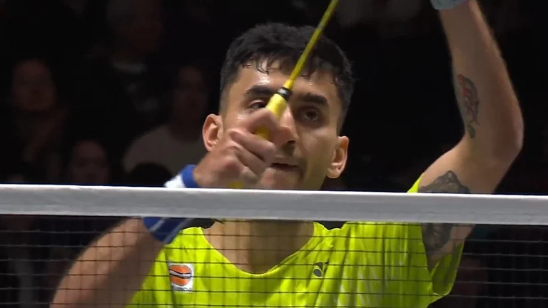 Lakshya Sen reacts after beating Angus Ng Ka Long - X