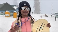 Watch Two Brave Snowboarders Ski In Saree; How Urmila Pable Went Viral And Who Is She? All You Need To Know Special Arrangement/SAI : Urmila Pable posing with her Bronze medal at the Khelo India Winter Games 2025