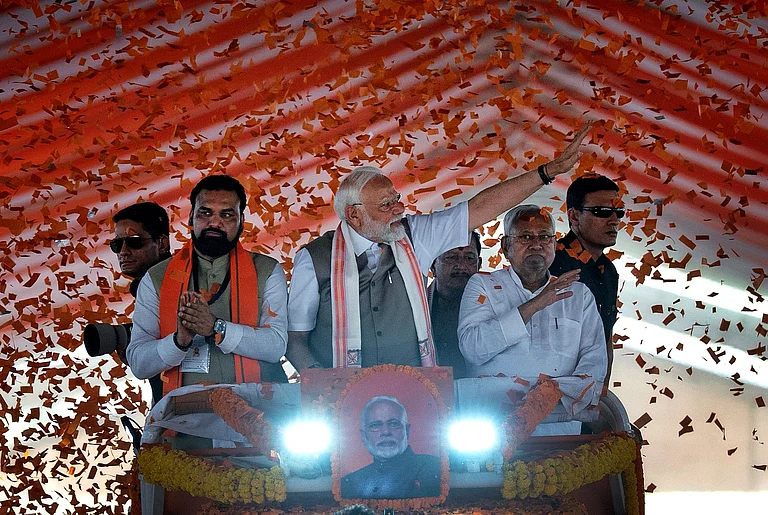 Modi, Nitish, Samrat Chaudhary In a Rally - Suresh Pandey