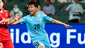 AIFF : Sanfida Nongrum scores for India at the AFC Women's Asia Cup 2026.