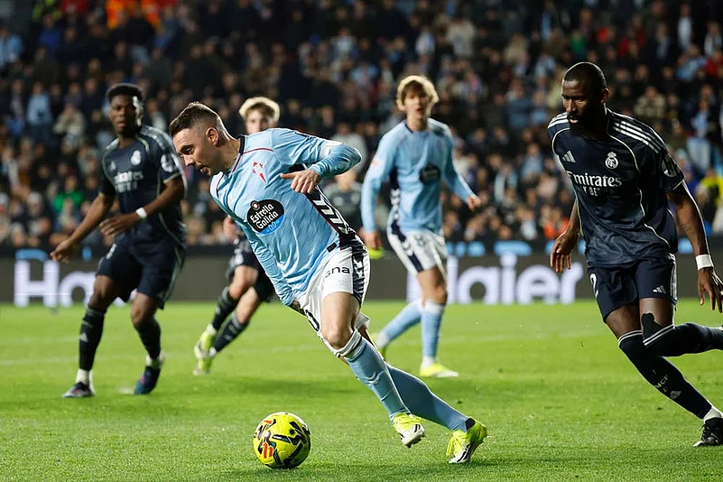 Real Madrid and Celta Vigo players in action